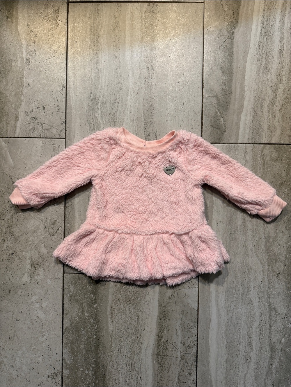 Juicy Couture Toddler Plush Pink Peplum Sweatshirt